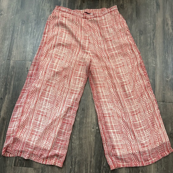 Source Unknown Pants - Source Unknown Red Plaid Wide Leg Pants